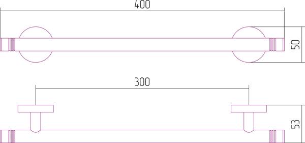Держатель полотенец КАНЬОН одинарный / L 400 (Золото)