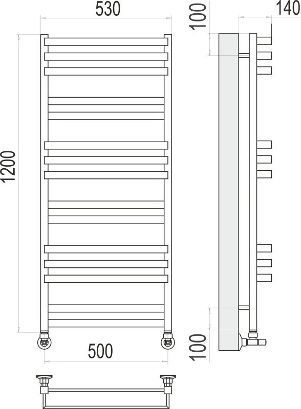 Линц П15 500х1200(2+3+2+3+2+3) Полотенцесушитель