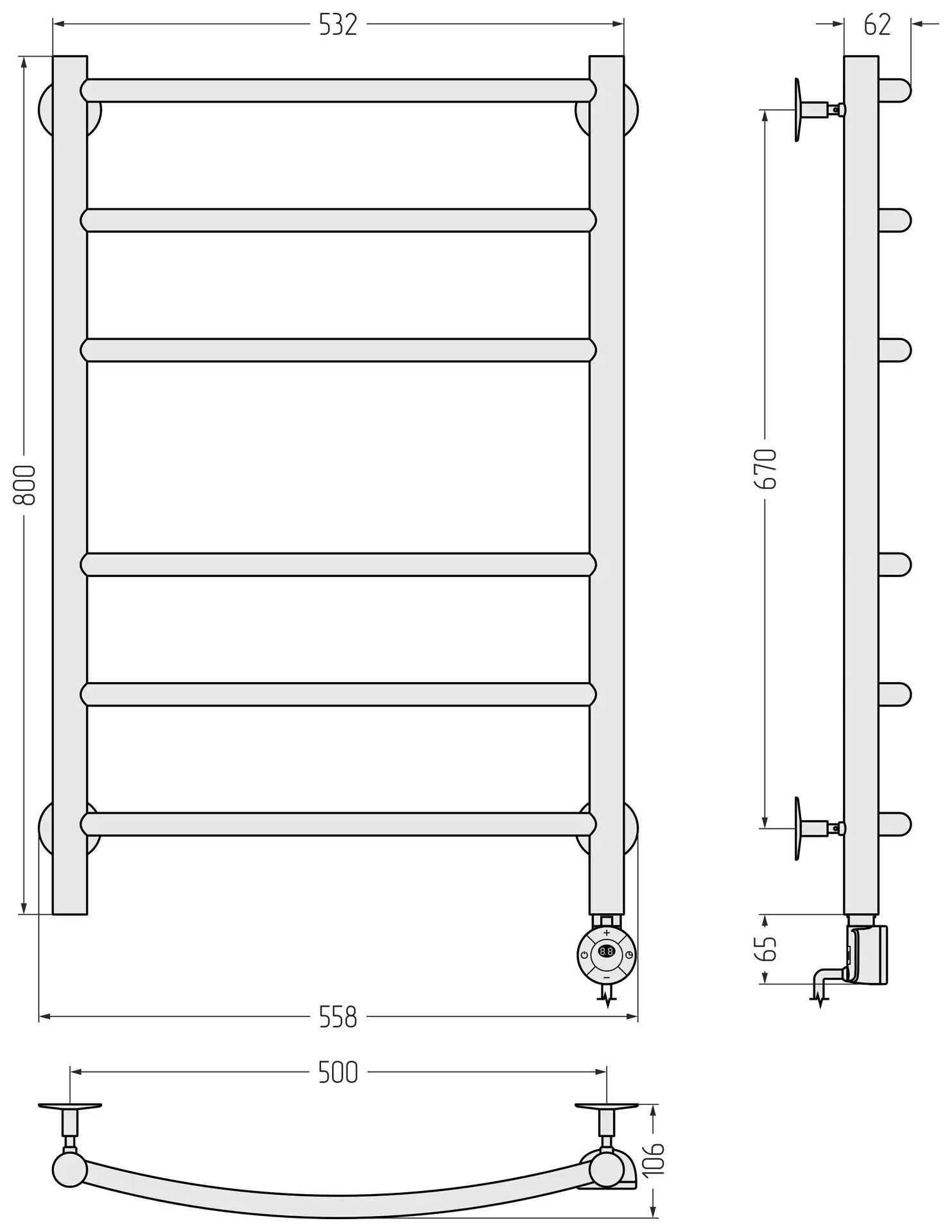 ЭПС Сунержа СТИЛЬЕ "Формат 12 ТП" 800х500 (3+3) Г21 (Без покрытия)