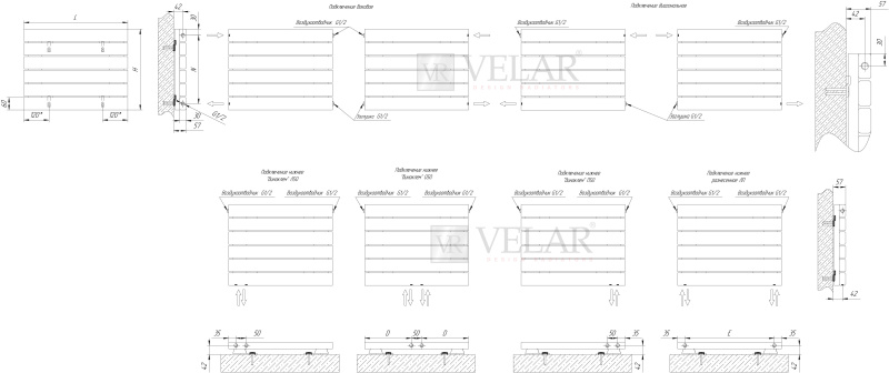 Радиатор VELAR P60 500 H - 3 ЛП RAL9016