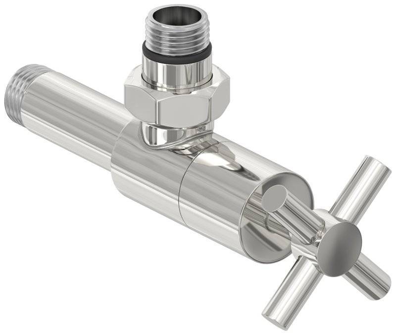 Вентиль угловой (крест) G 1/2" НР х G 1/2" НР (Без покрытия)