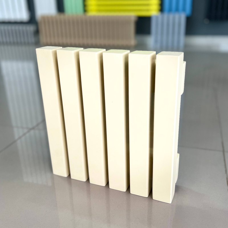 Вертикальный WarmMet Cube V 40x40 300 -6 секций - 290 мм (0 Вт), По чертежу (1015 RAL бежевый мат)