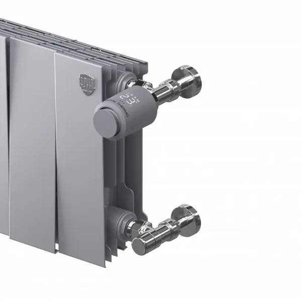 Набор термостатический для радиатора угловой Royal Thermo Design Pro 15 мм М30х1,5 (Хром)