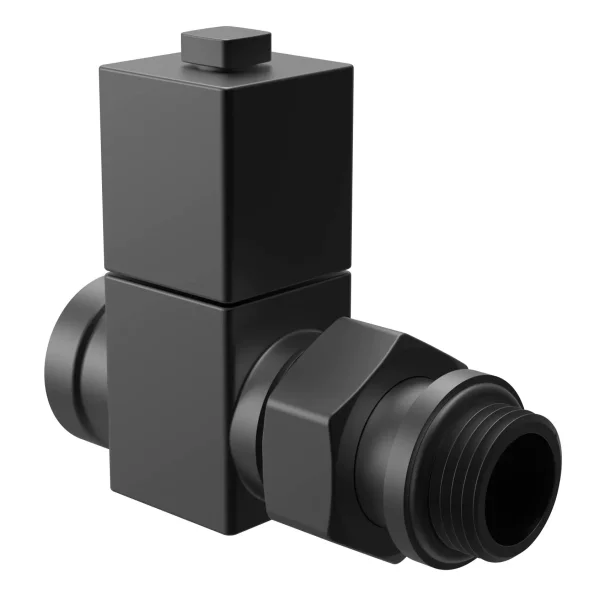 Набор дизайн-вентилей Royal Thermo CUBE, прямой (черный) 1/2