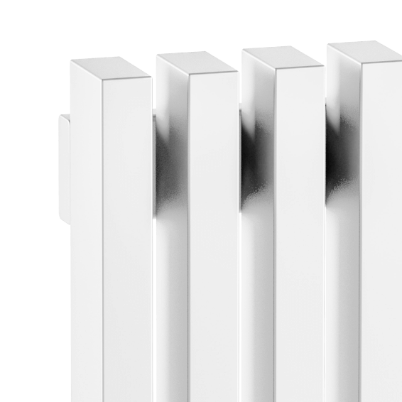 Стальной вертикальный радиатор отопления Warmmet Luxe 60V длина 750 мм секций 4 цвет белый  тип подключения: нижнее правое