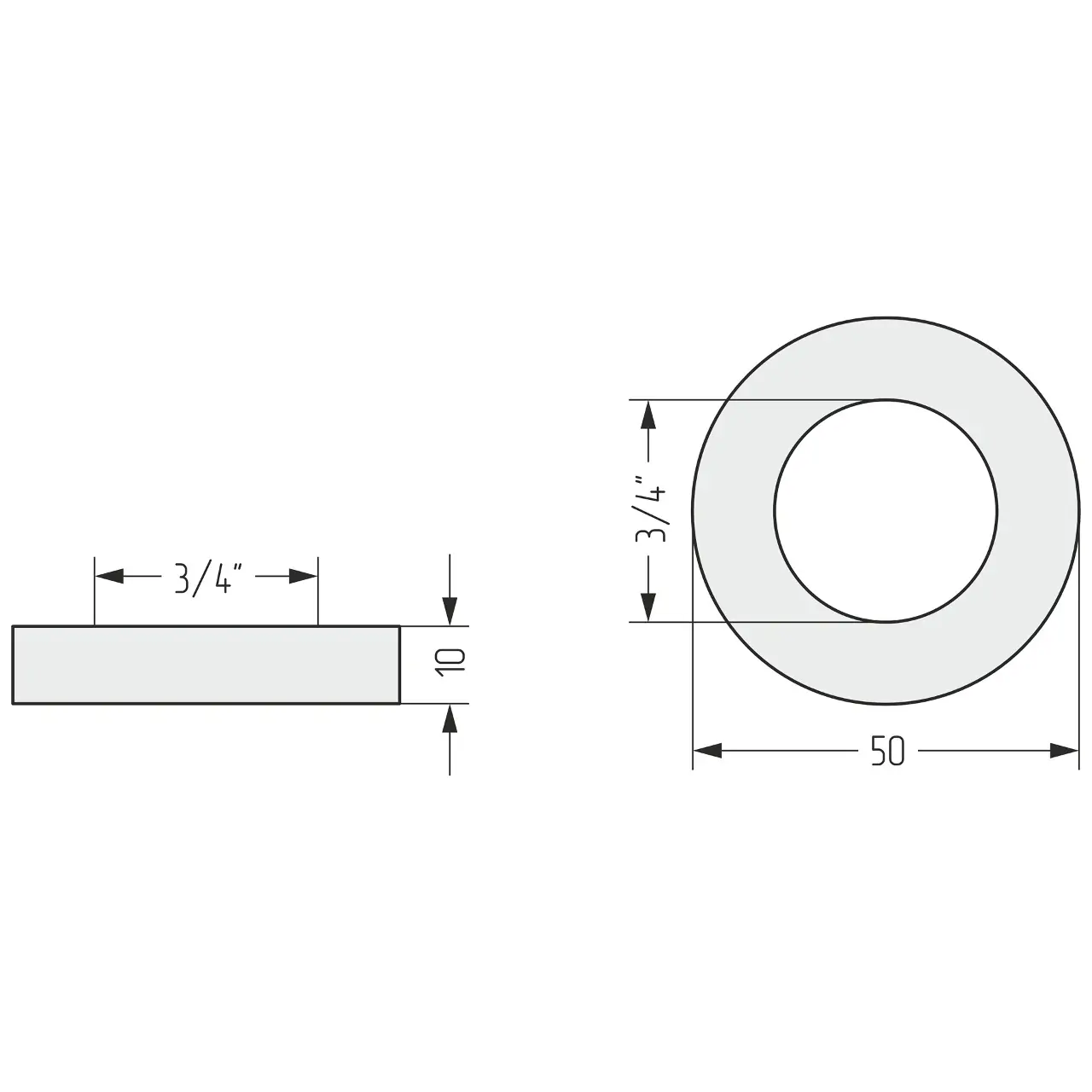 Отражатель TUBE н/ж G 3/4" вн. р. / d нар.-50 мм (Без покрытия)